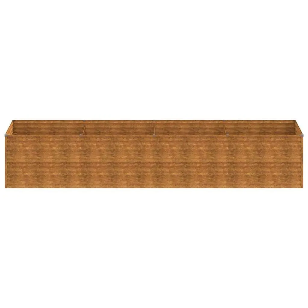 Garden Raised Bed Planter Corten Steel 386x100x69cm Brown Outdoor