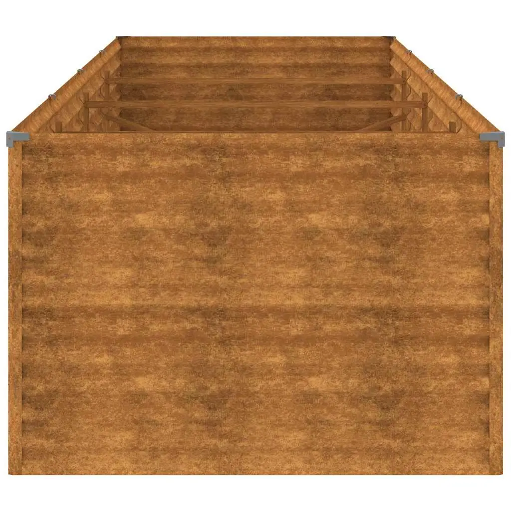 Garden Raised Bed Planter Corten Steel 386x100x69cm Brown Outdoor