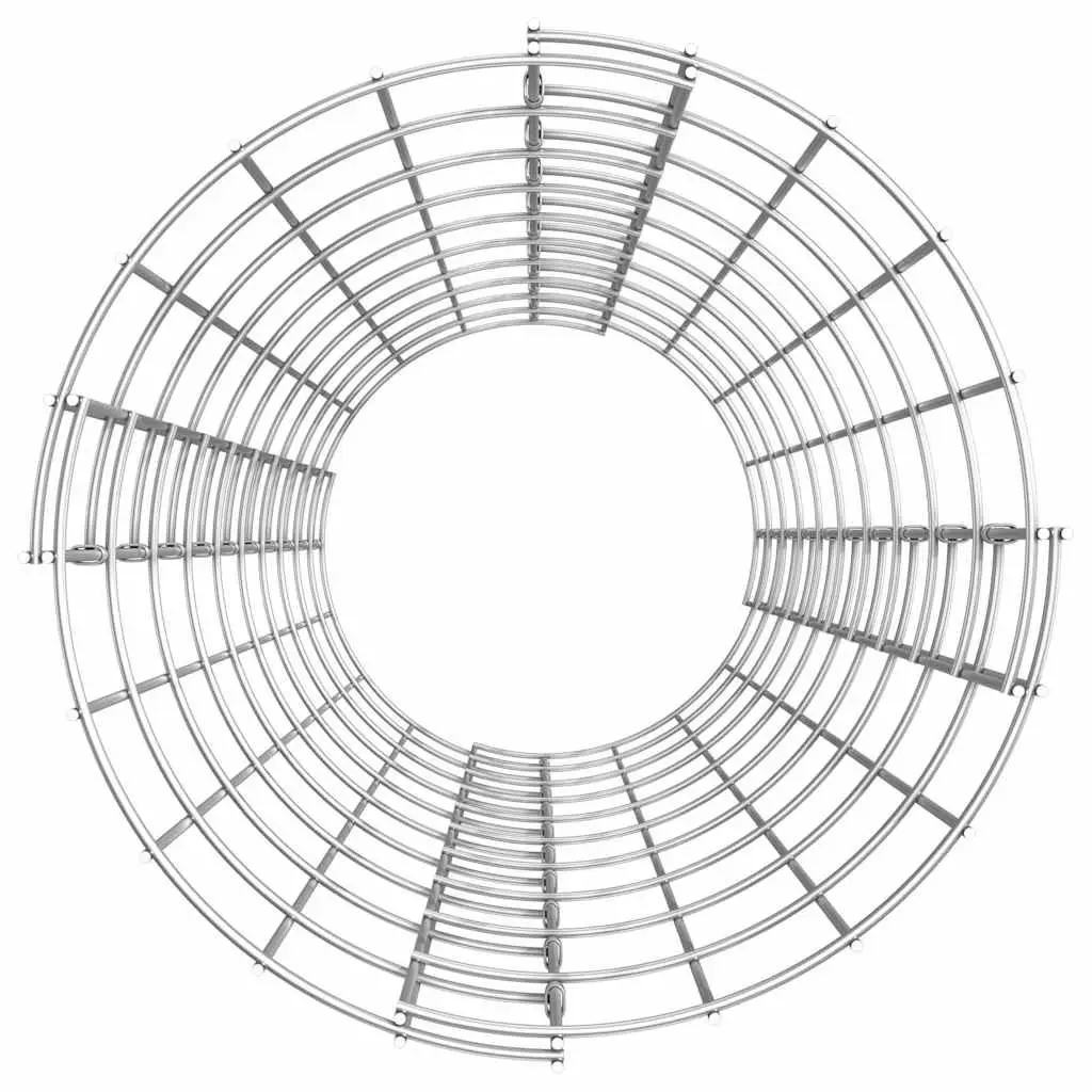 Circular Gabion Pole Galvanised Steel 30 cm Diameter 100 cm Height Silver Garden Fence Barrier Border Patio Planter