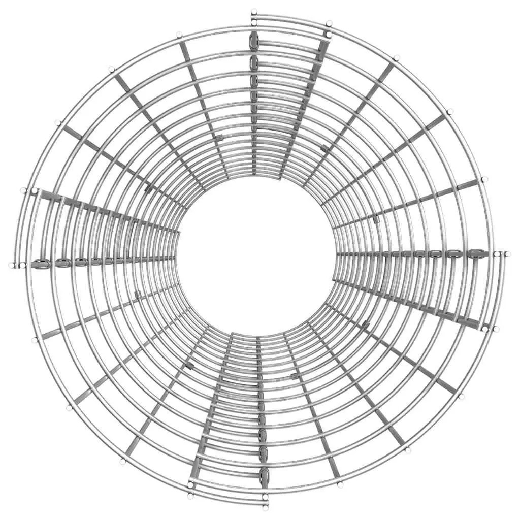 Gabion Pole Circular Silver Galvanised Steel 30cm Diameter 150cm Height for Garden Fence Border and Landscaping