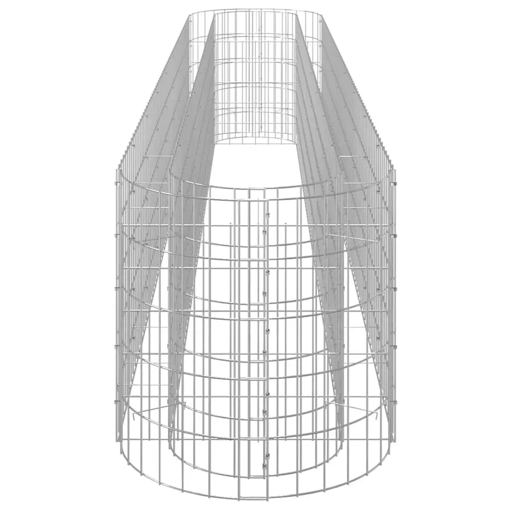 Raised Bed Gabion Planter Galvanised Iron 330x50x50cm Silver
