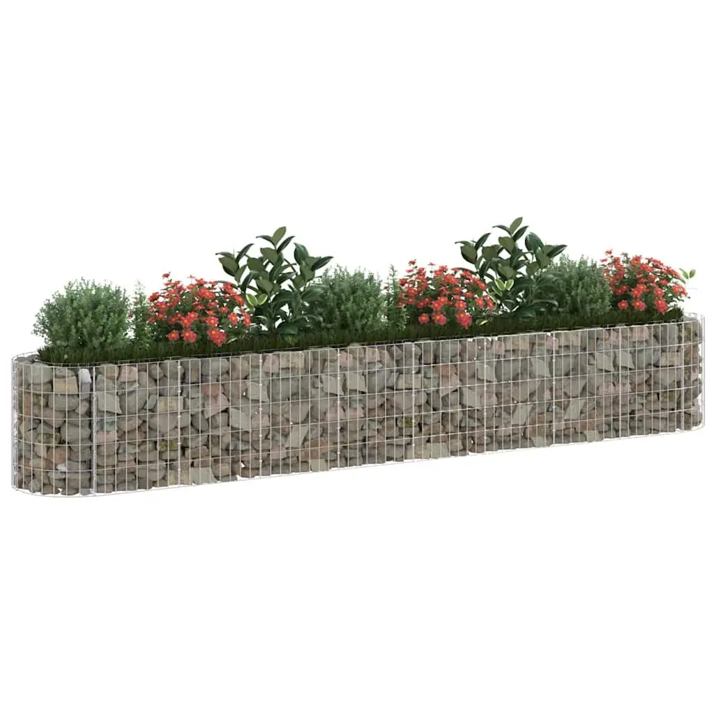 Raised Bed Gabion Planter Galvanised Iron 330x50x50cm Silver