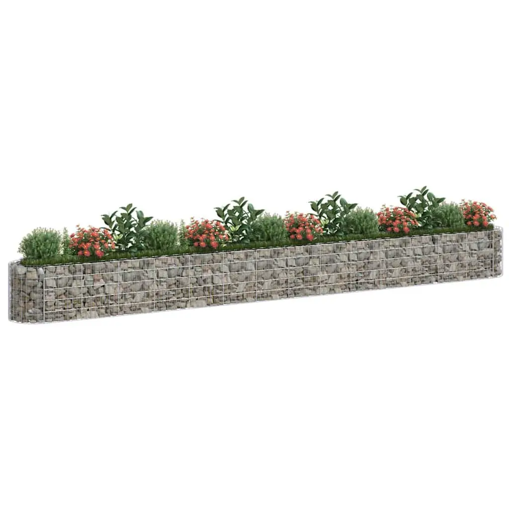 Gabion Raised Bed Galvanised Iron 540x50x50cm Silver Garden Planter Flower Border