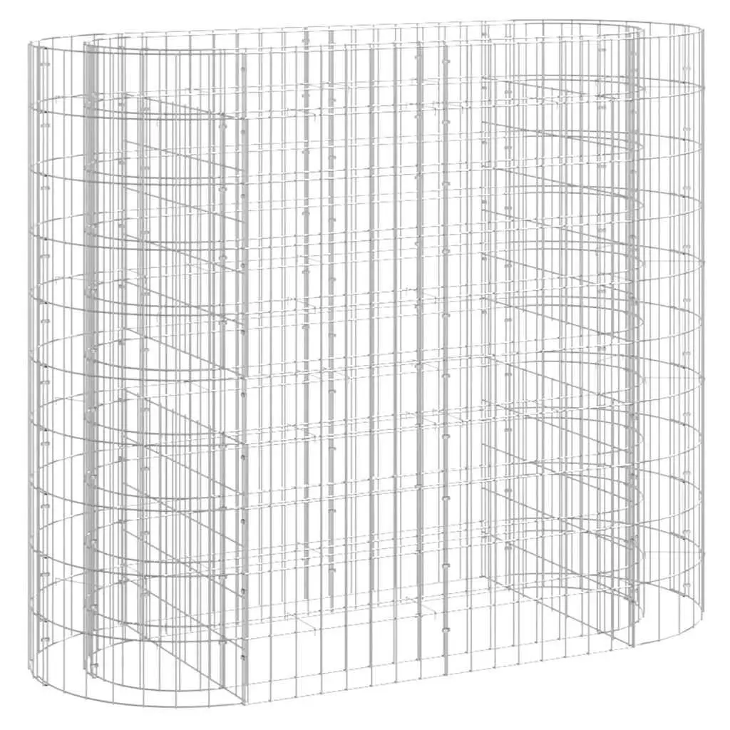 Gabion Planter Silver Galvanised Iron 120x50x100cm Durable Garden Border Flower Bed