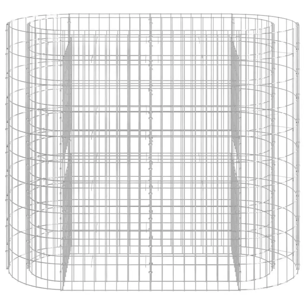 Gabion Planter Silver Galvanised Iron 120x50x100cm Durable Garden Border Flower Bed