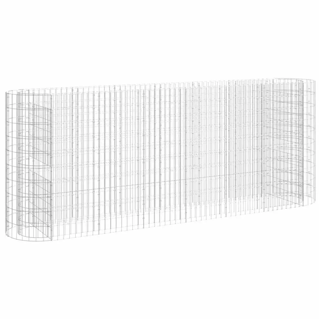 Gabion Raised Bed Galvanised Iron 260 x 50 x 100 cm Silver Garden Planter