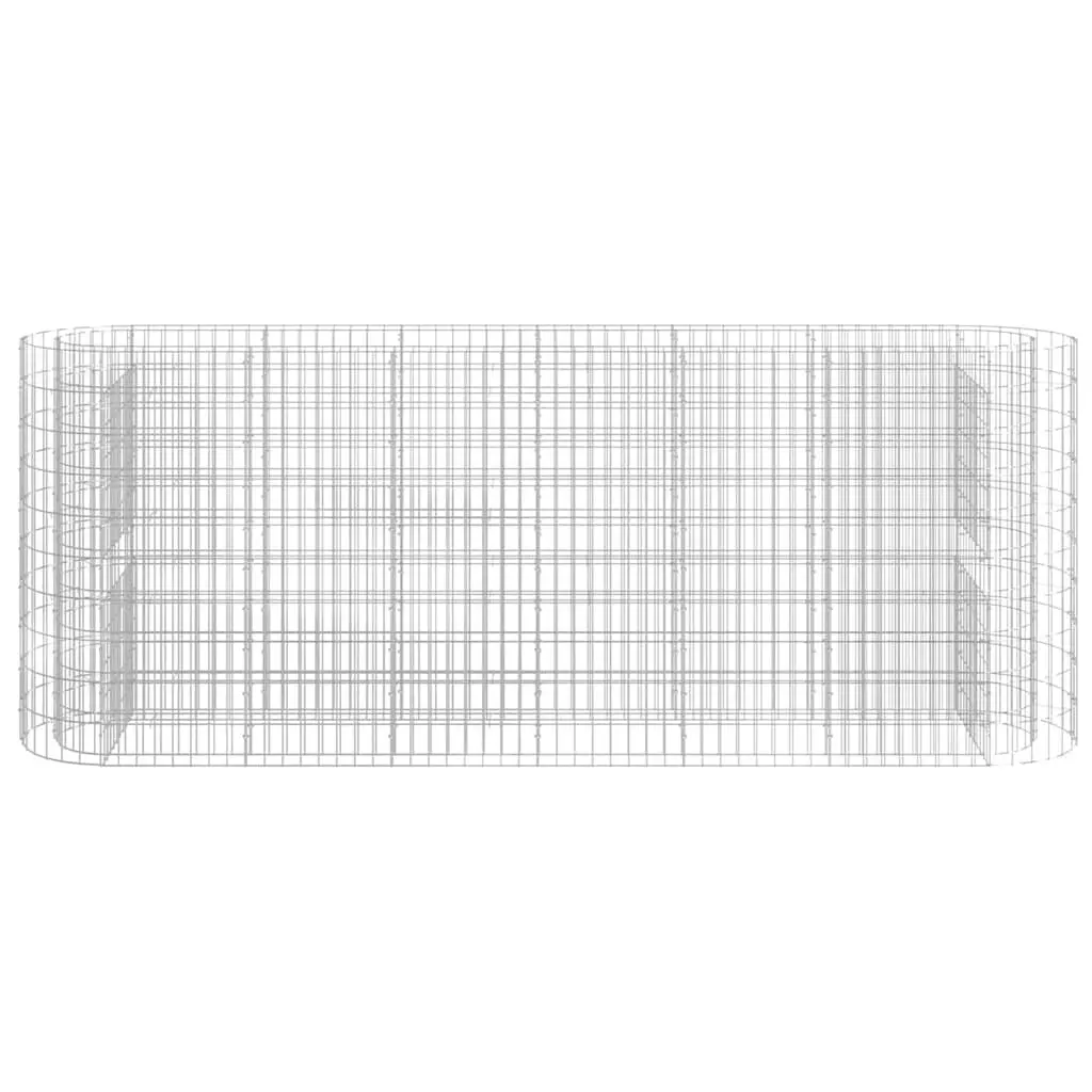 Gabion Raised Bed Galvanised Iron 260 x 50 x 100 cm Silver Garden Planter