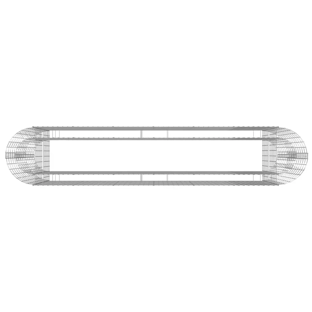 Gabion Raised Bed Galvanised Iron 260 x 50 x 100 cm Silver Garden Planter