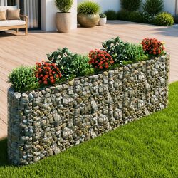 Practical Gabion Raised Bed for Your Home Garden 330x50x100cm