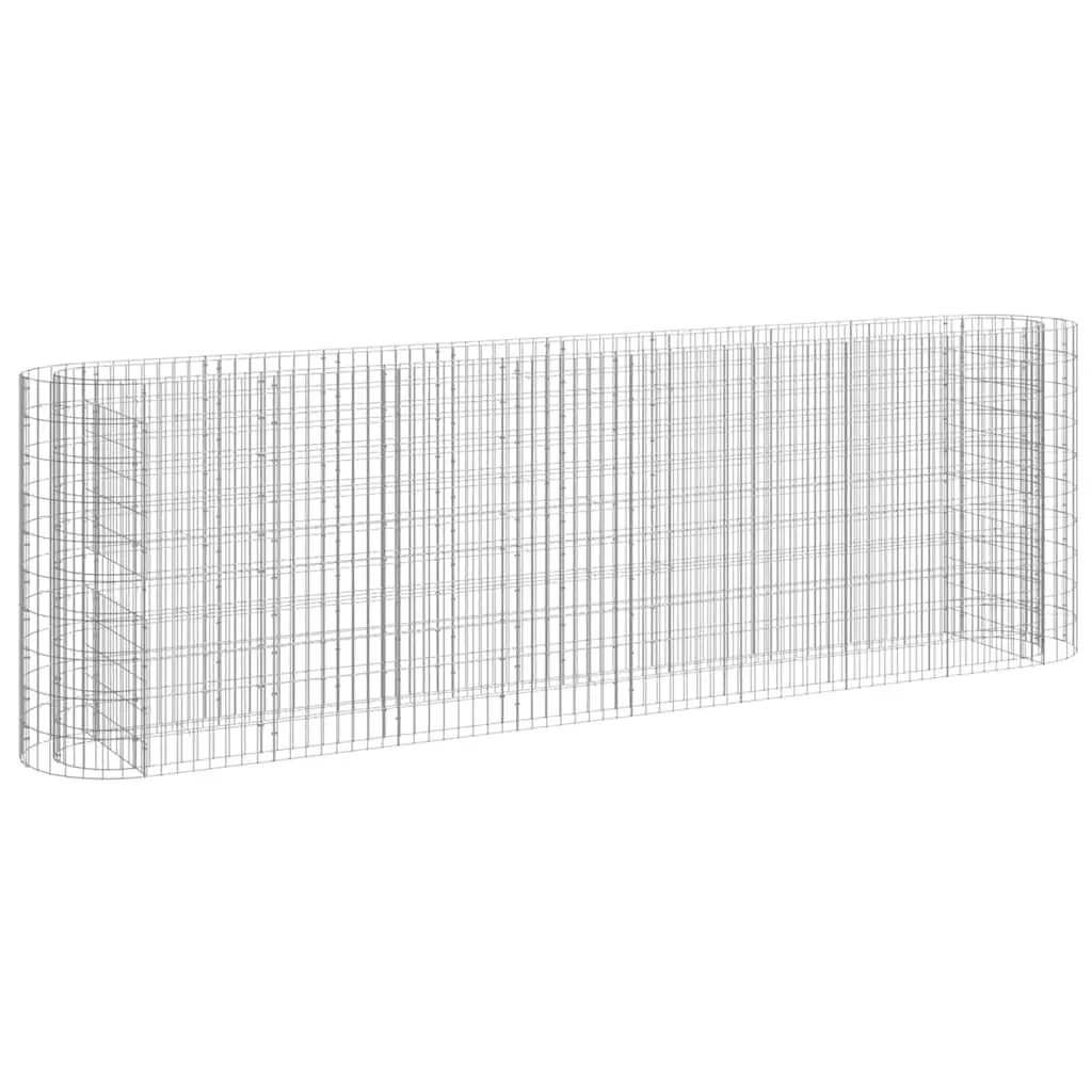 Gabion Raised Bed Garden Planter Galvanised Iron 330x50x100cm Silver