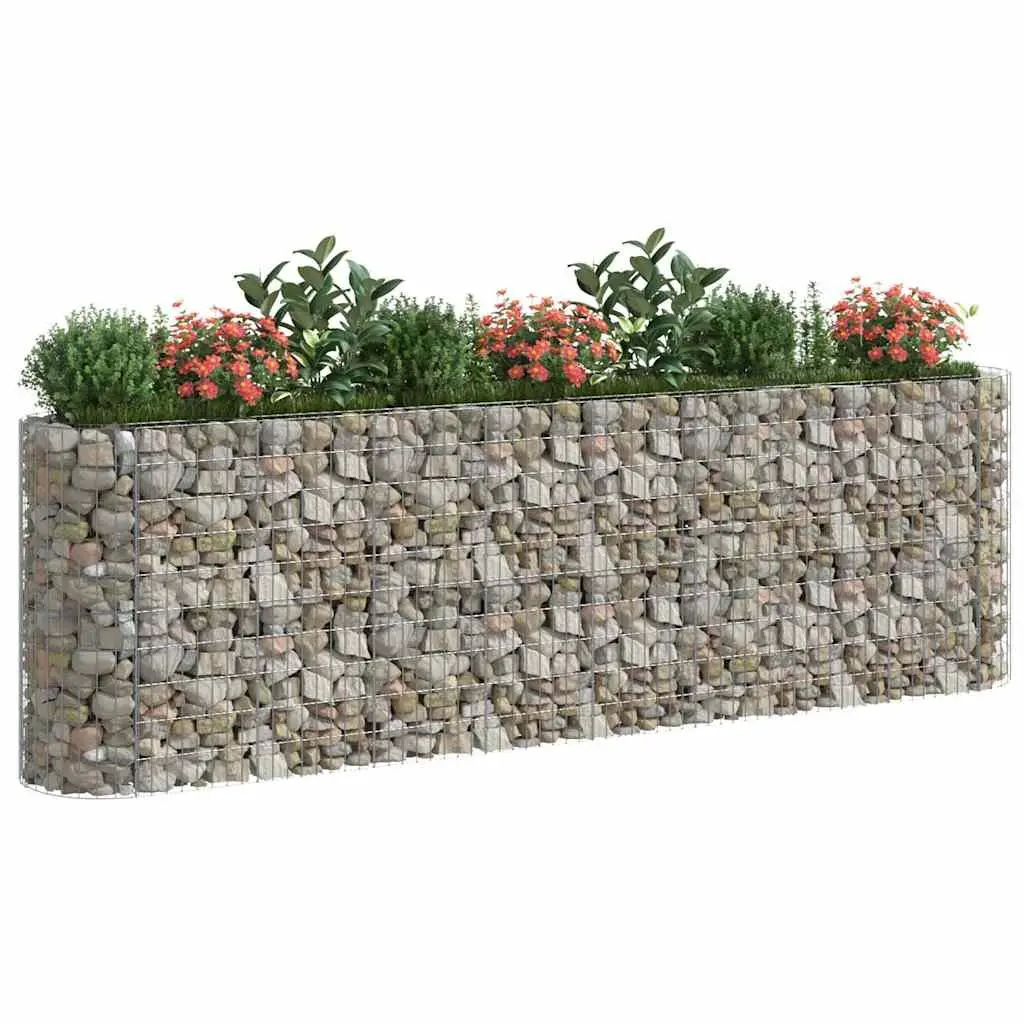 Gabion Raised Bed Garden Planter Galvanised Iron 330x50x100cm Silver