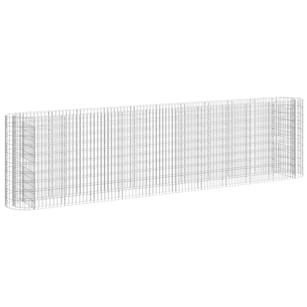 Raised Bed Garden Planter Border Galvanised Iron Sturdy 400x50x100 cm Silver