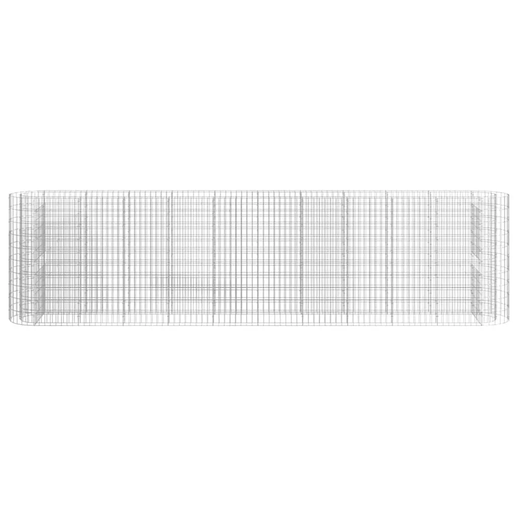 Raised Bed Garden Planter Border Galvanised Iron Sturdy 400x50x100 cm Silver
