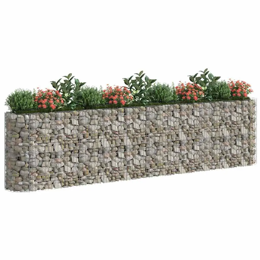 Raised Bed Garden Planter Border Galvanised Iron Sturdy 400x50x100 cm Silver