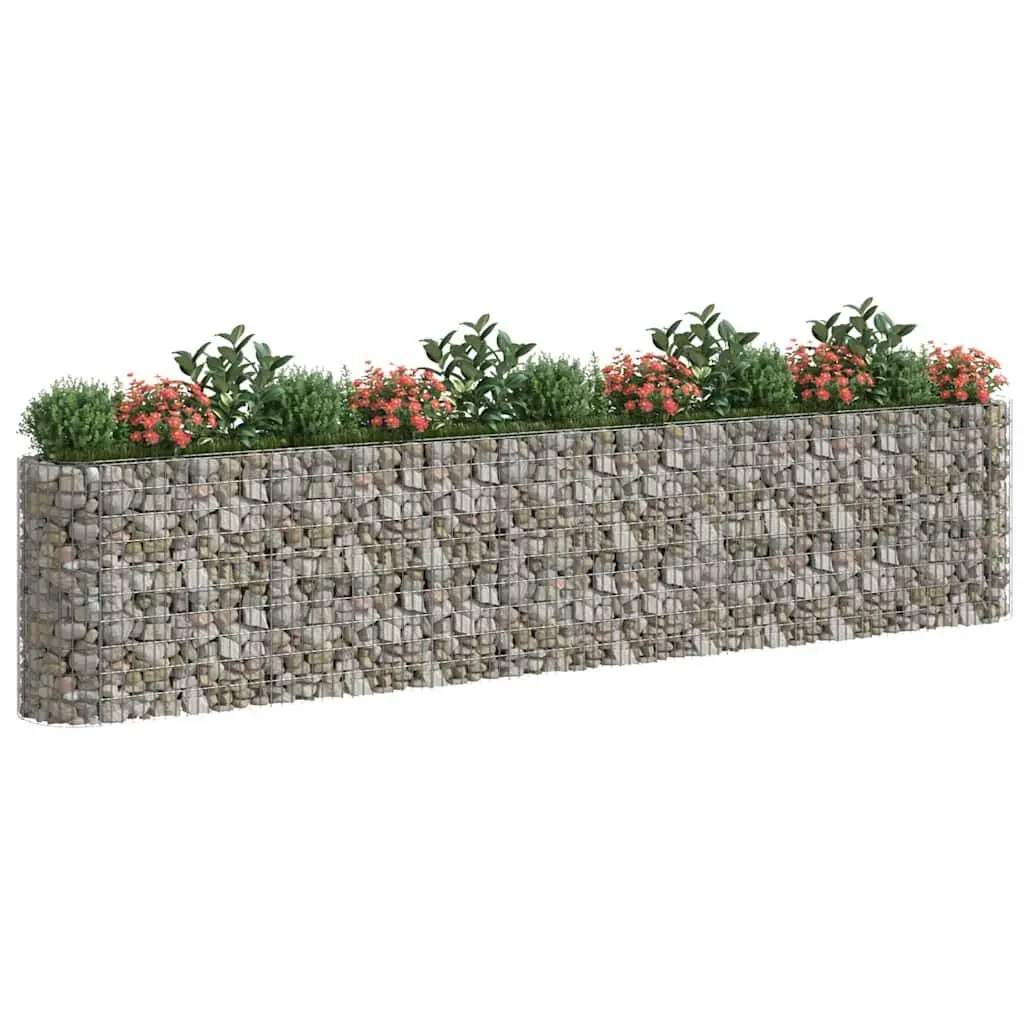Raised Garden Bed Planter Silver Galvanised Iron 470x50x100cm Sturdy Weather Resistant Border for Outdoor Planting and Landscaping