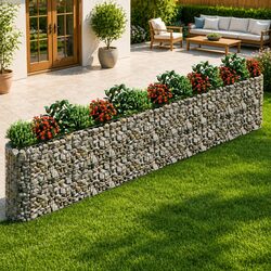 Practical Gabion Raised Bed for Your Garden Border 540x50x100cm