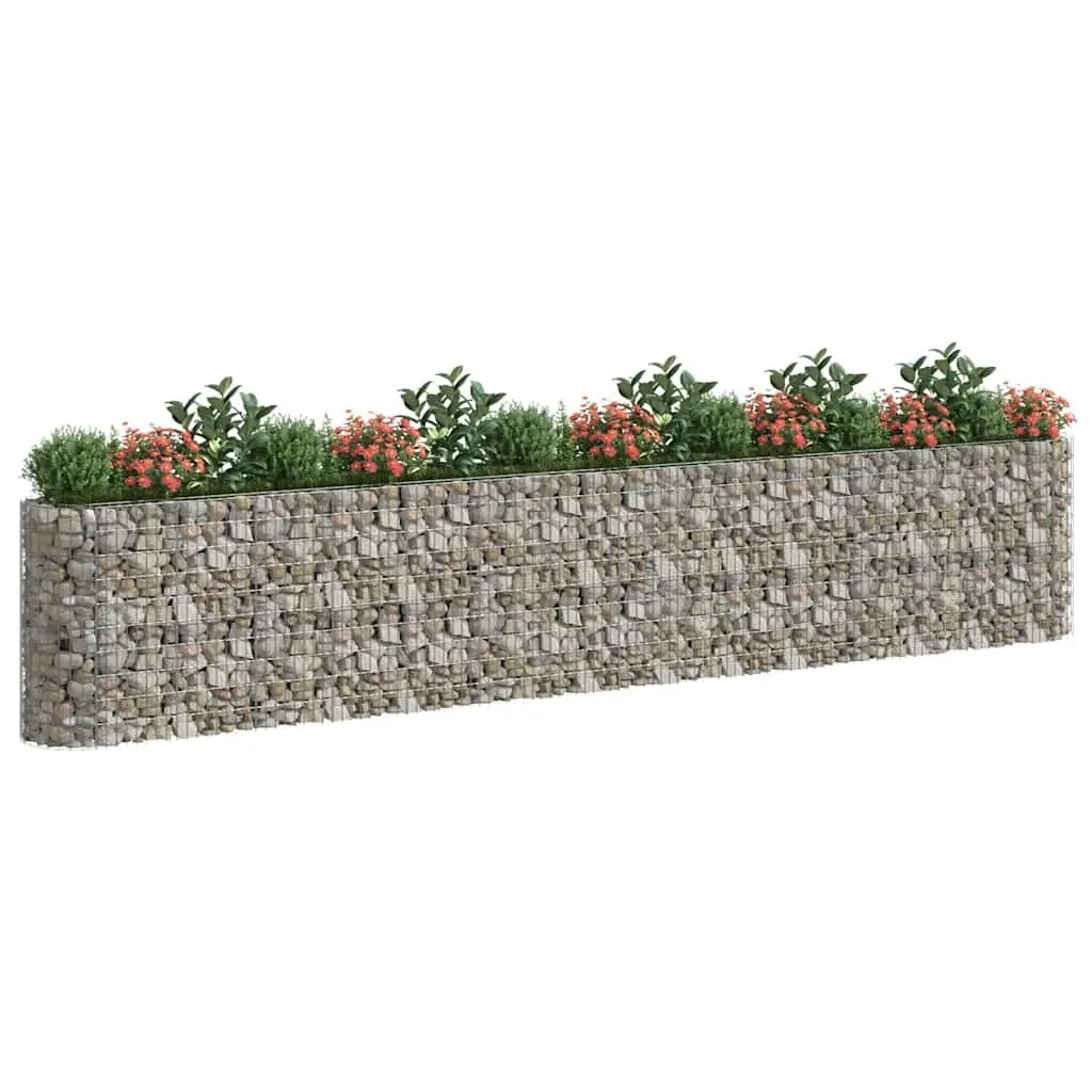 Raised Bed Planter Galvanised Iron 540x50x100cm Silver Decorative Garden Border