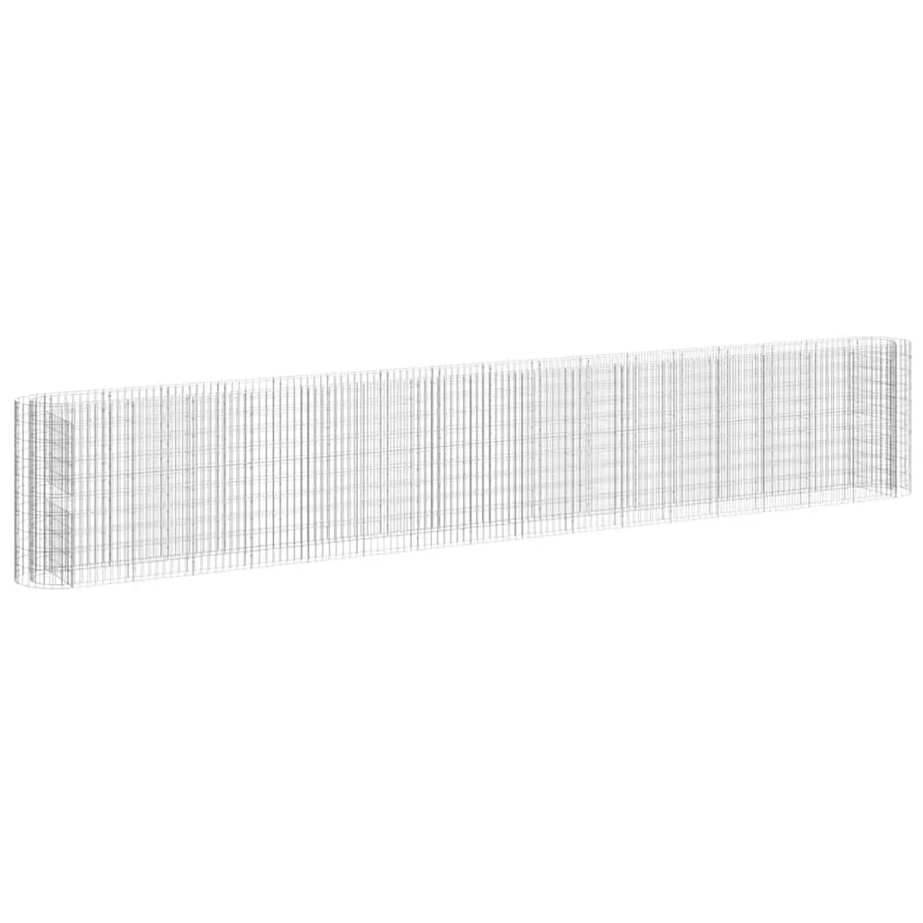 Gabion Raised Bed Galvanised Iron 610x50x100cm Silver Garden Planter Flower Border
