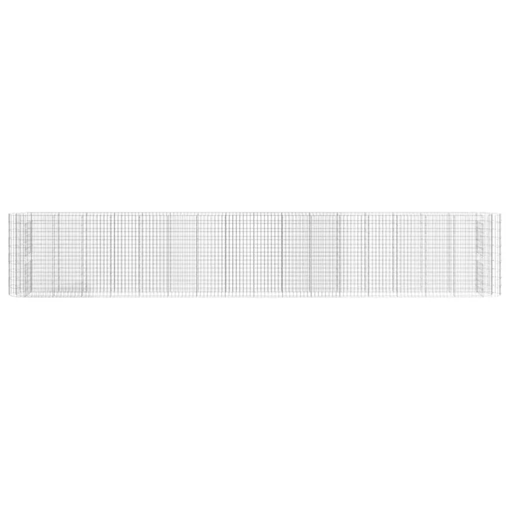 Gabion Raised Bed Galvanised Iron 610x50x100cm Silver Garden Planter Flower Border