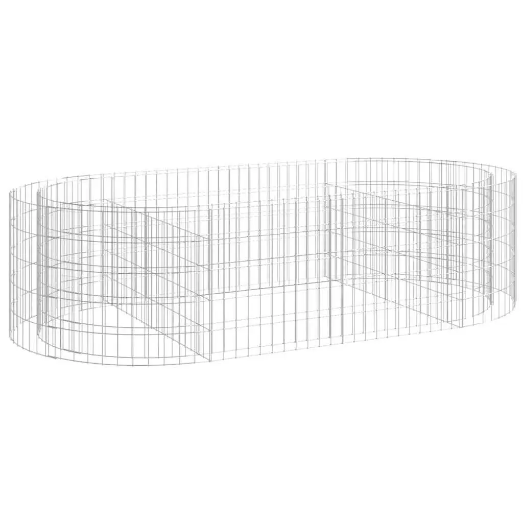 Gabion Raised Garden Bed Galvanised Iron 200x100x50cm Silver Planter Box Border