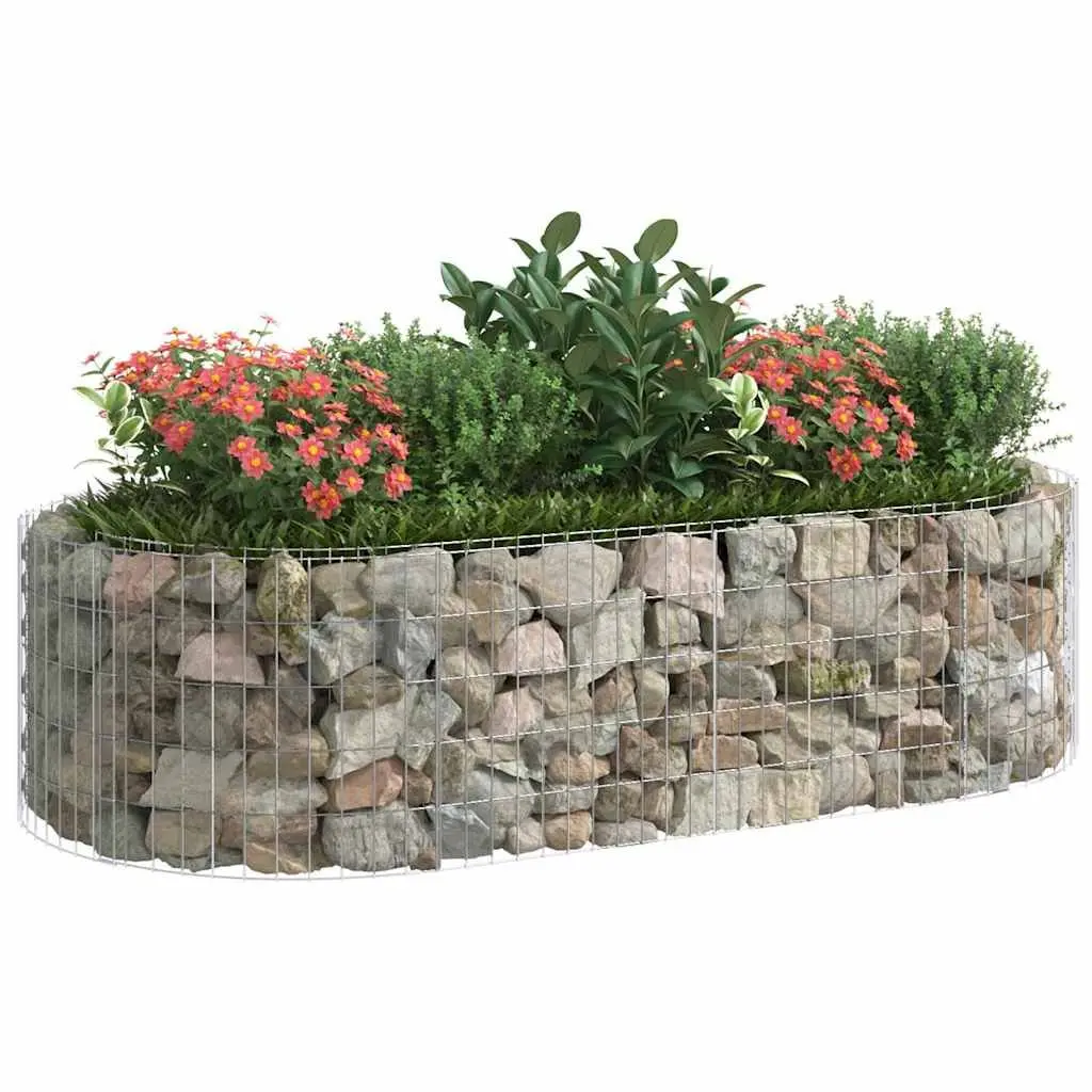 Gabion Raised Garden Bed Galvanised Iron 200x100x50cm Silver Planter Box Border