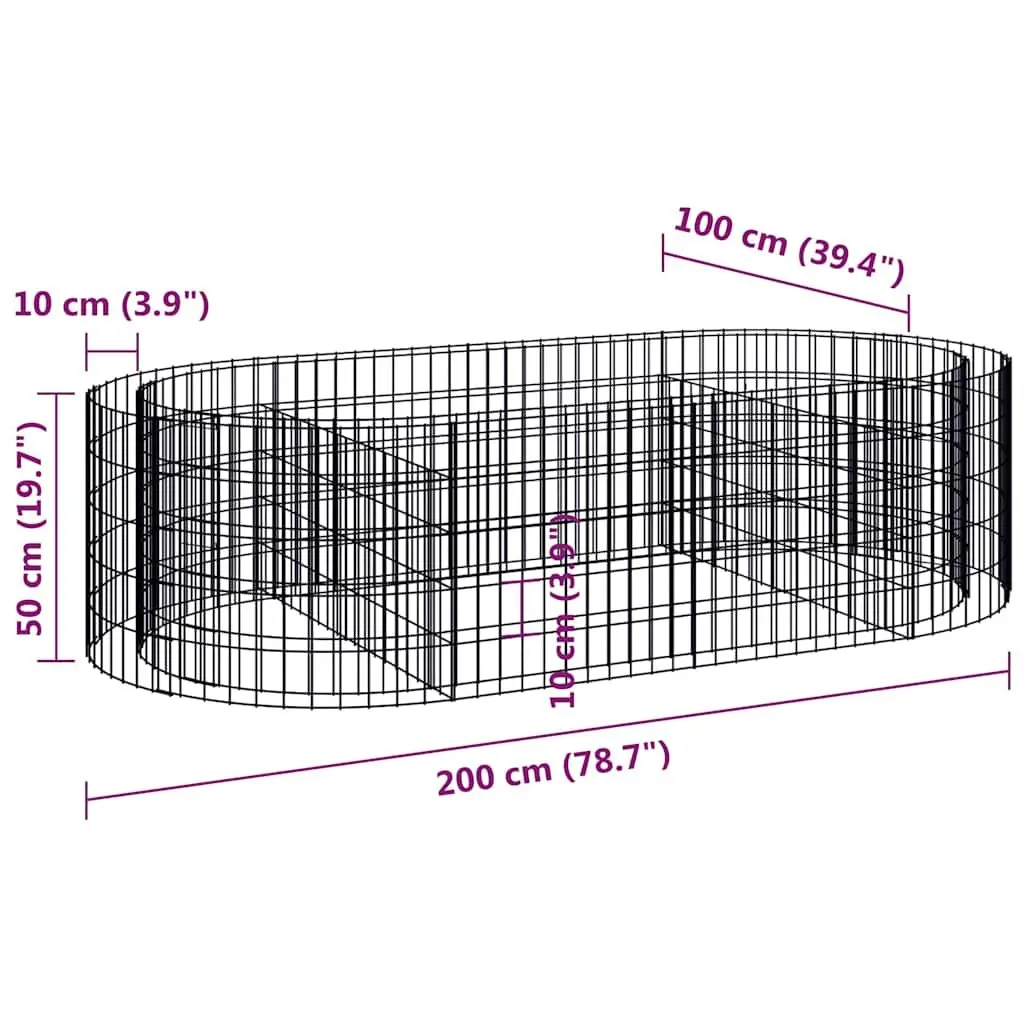 Gabion Raised Garden Bed Galvanised Iron 200x100x50cm Silver Planter Box Border