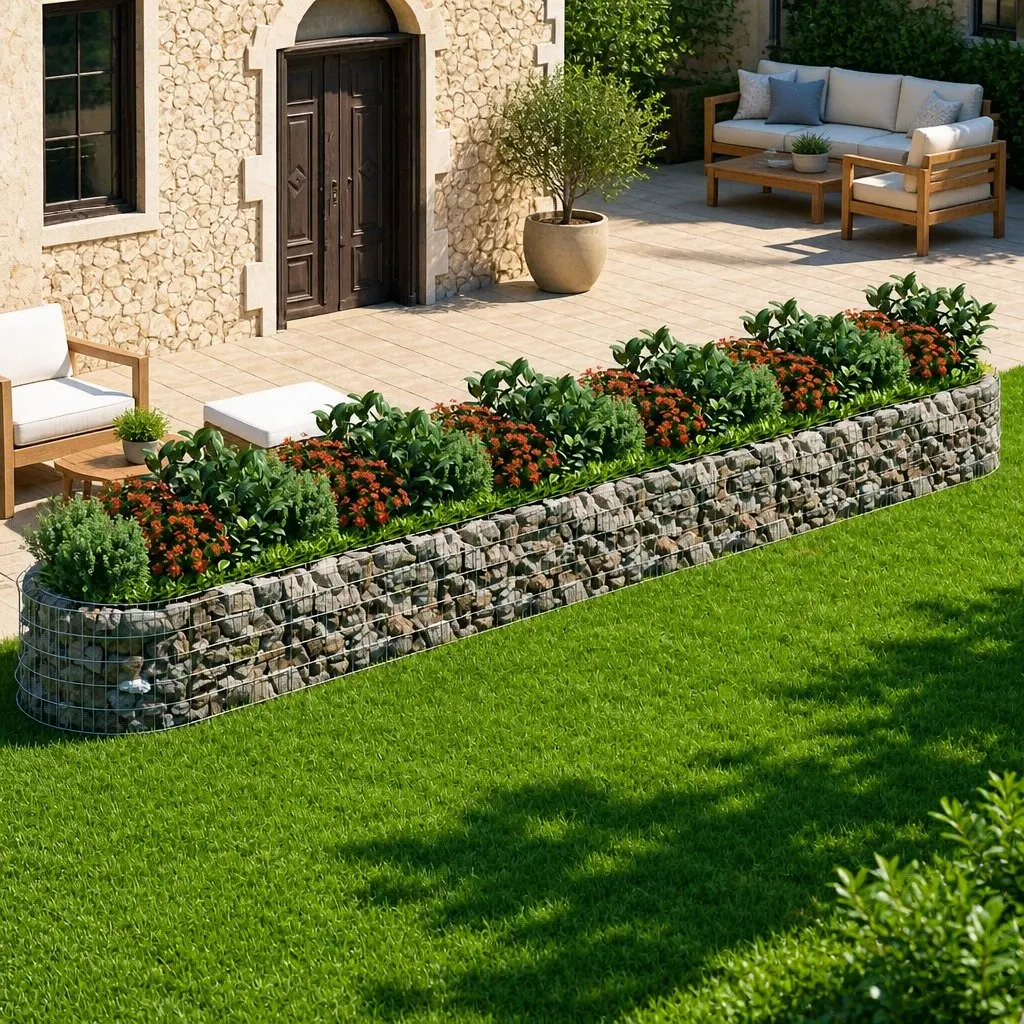 Gabion Raised Bed Galvanised Iron 600x100x50cm Silver