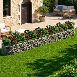 Practical Gabion Raised Bed for Garden Use