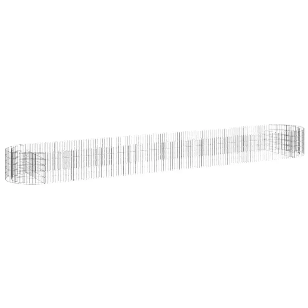 Gabion Raised Bed Galvanised Iron 600x100x50cm Silver