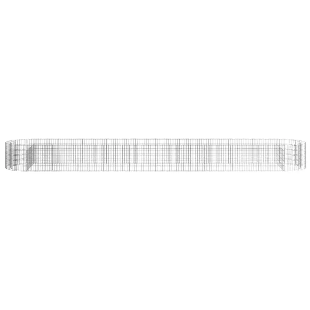 Gabion Raised Bed Galvanised Iron 600x100x50cm Silver