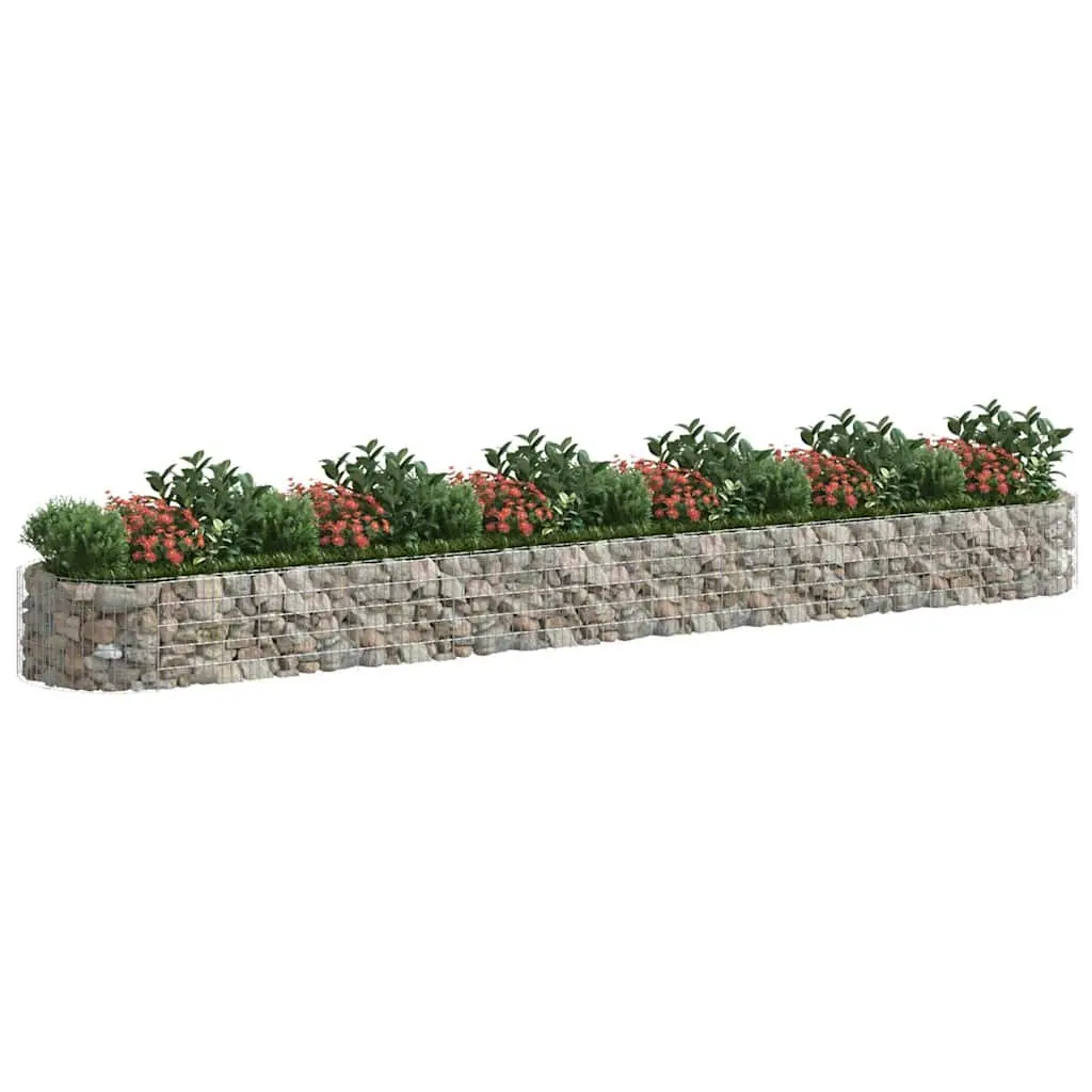 Gabion Raised Bed Galvanised Iron 600x100x50cm Silver