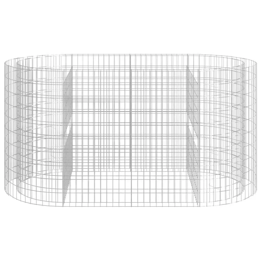 Galvanised Iron Gabion Garden Planter Flower Border 200x100x100cm Silver Durable Raised Bed for Outdoor Landscaping