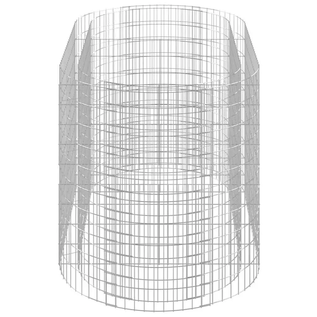 Galvanised Iron Gabion Garden Planter Flower Border 200x100x100cm Silver Durable Raised Bed for Outdoor Landscaping
