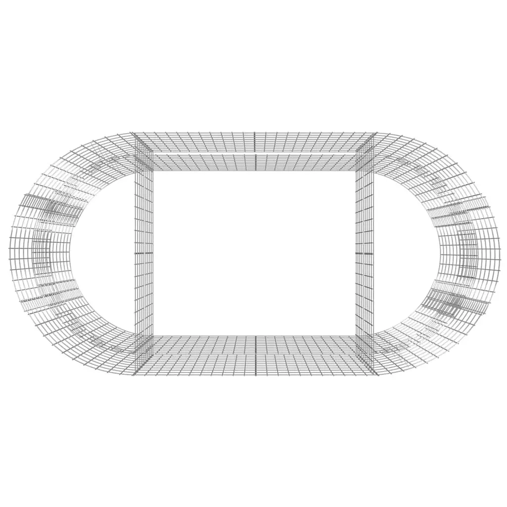 Galvanised Iron Gabion Garden Planter Flower Border 200x100x100cm Silver Durable Raised Bed for Outdoor Landscaping