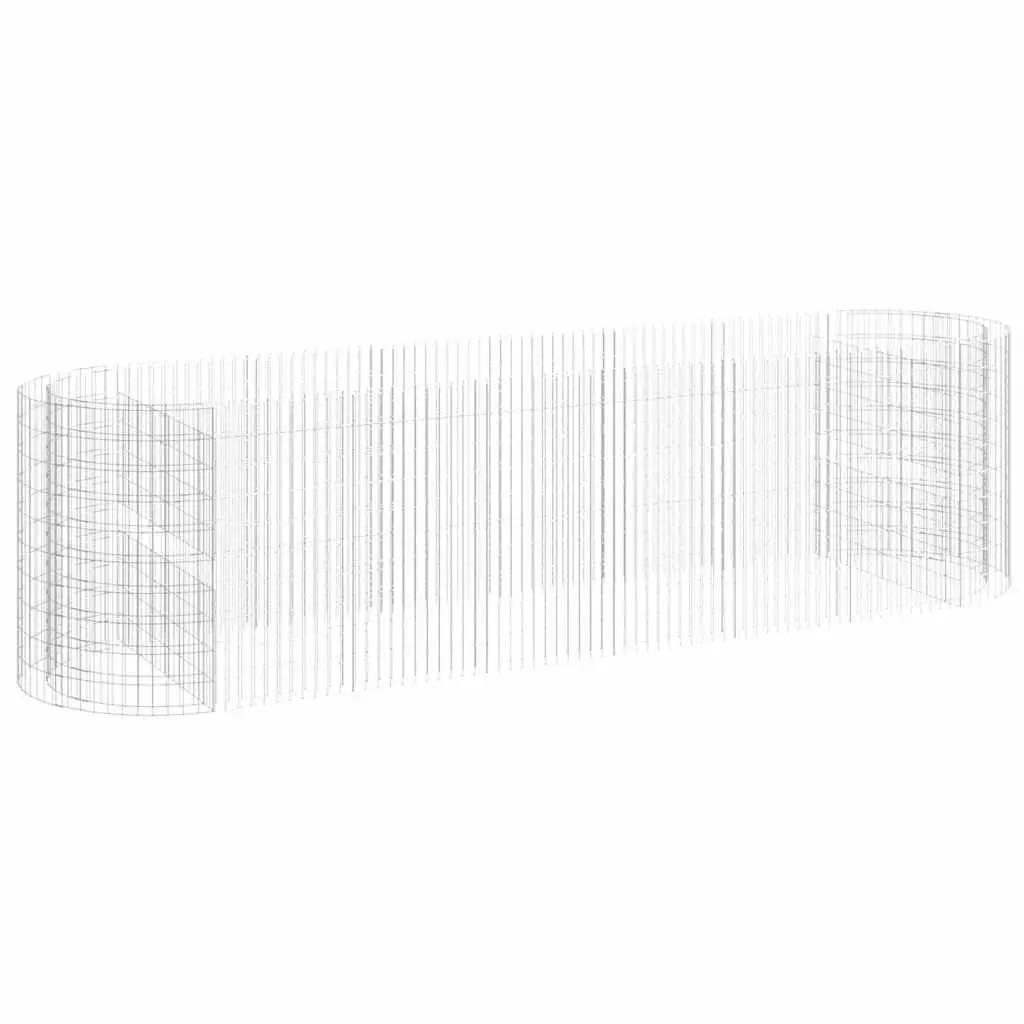 Galvanised Iron Garden Planter Flower Border 400x100x100cm Sturdy Weather-Resistant Gabion Raised Bed