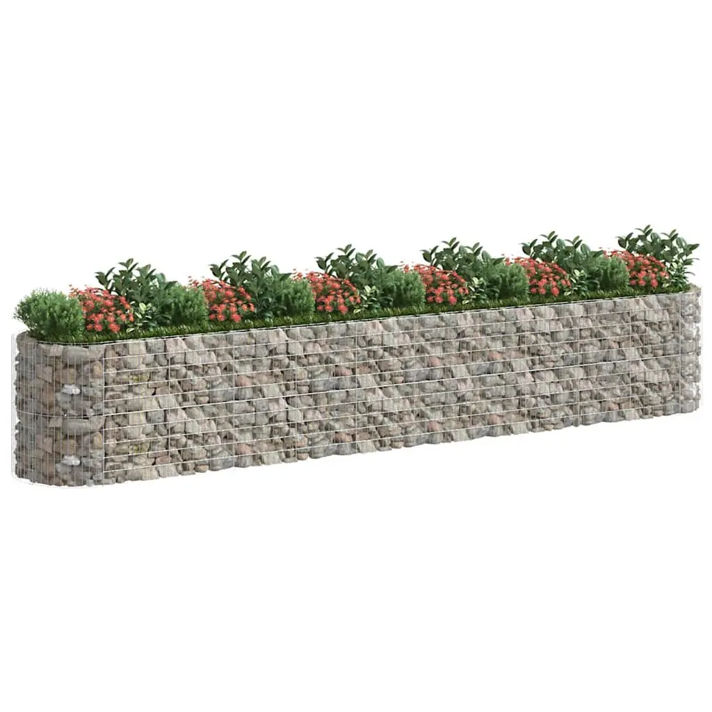 Raised Bed Planter Galvanised Iron Silver 600x100x100cm Durable Garden Border Flower Box