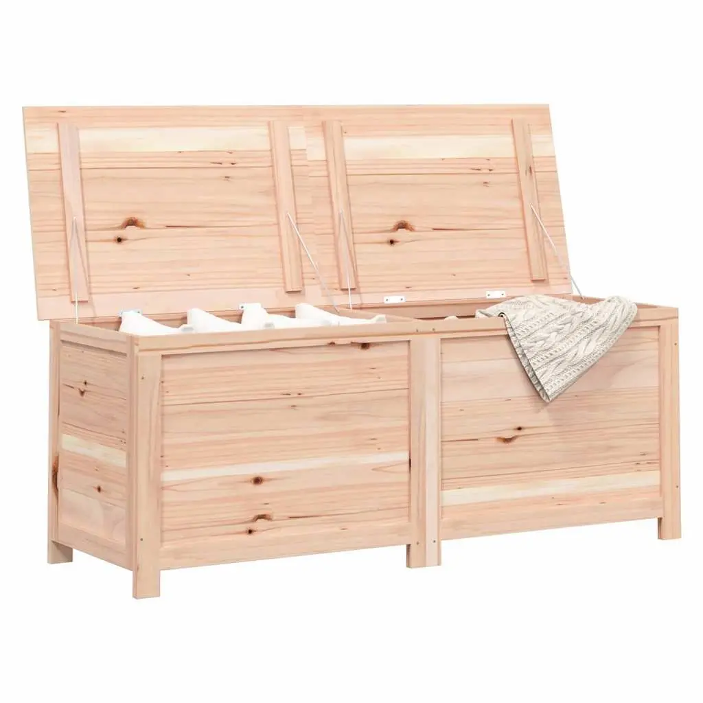 Outdoor Storage Box Solid Fir Wood 150x50x56 cm Brown Garden Patio Cushion Blanket