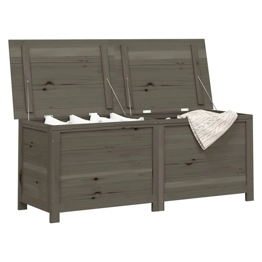Outdoor Storage Box Solid Fir Wood 150 x 50 x 56 cm Anthracite Garden Cushion Pillow Blanket Patio Organizer