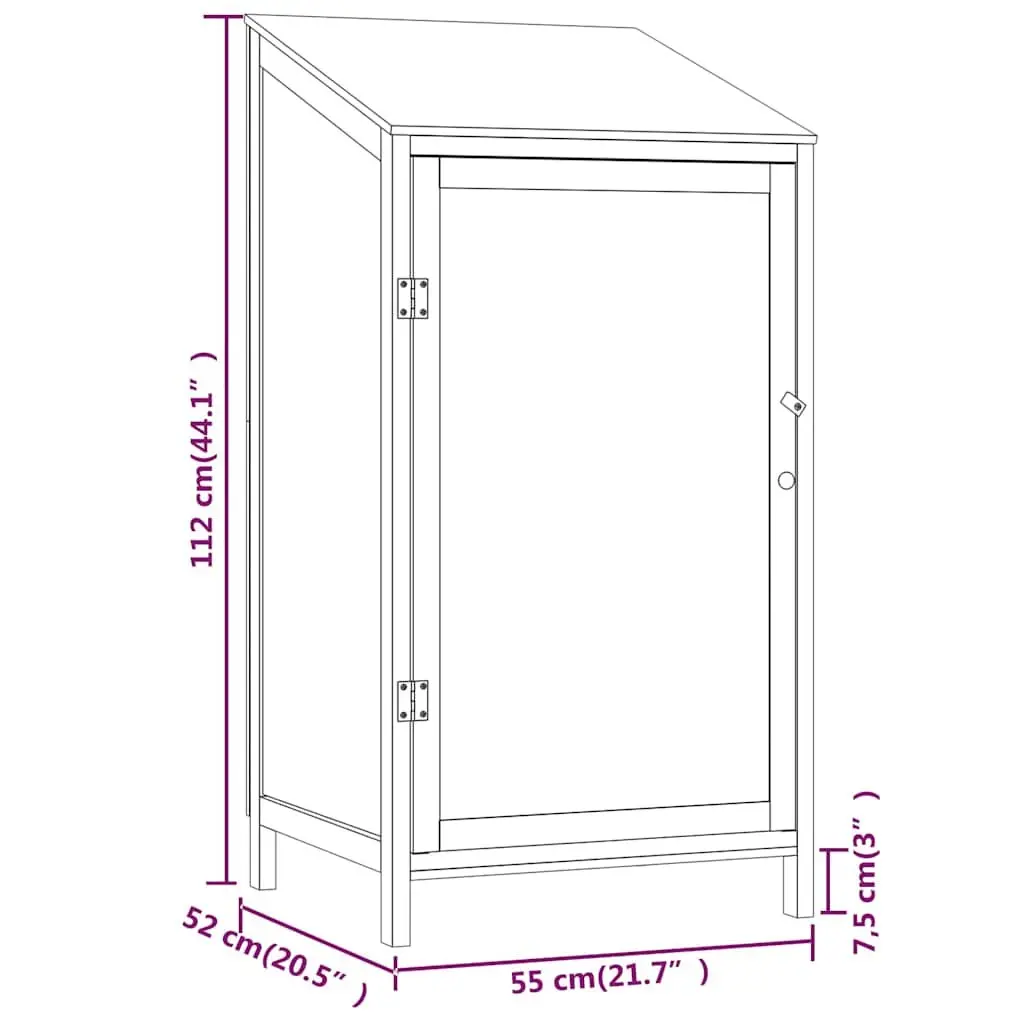 Garden Shed Outdoor Storage 55x52x112cm Solid Fir Wood Backyard Shed