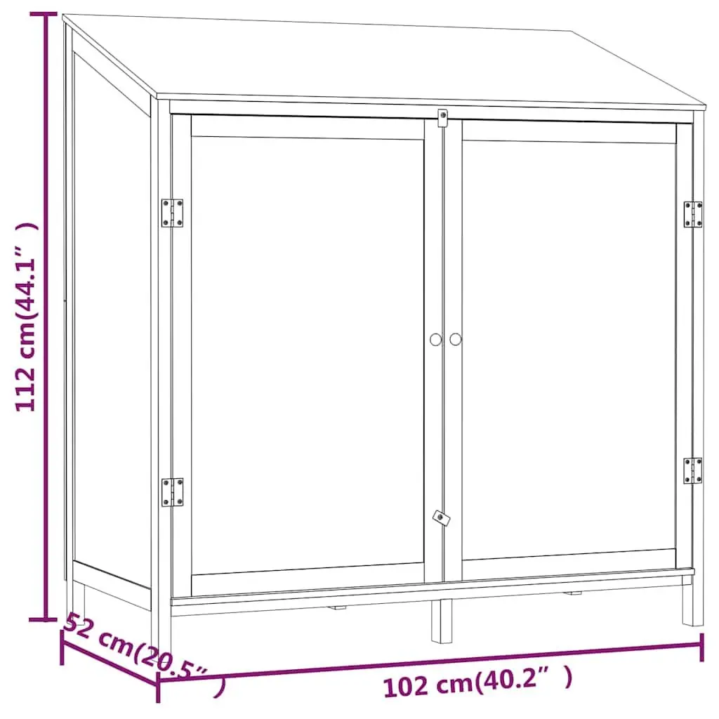 Garden Shed Solid Fir Wood Anthracite 102 x 52 x 112 cm Outdoor Storage Structure