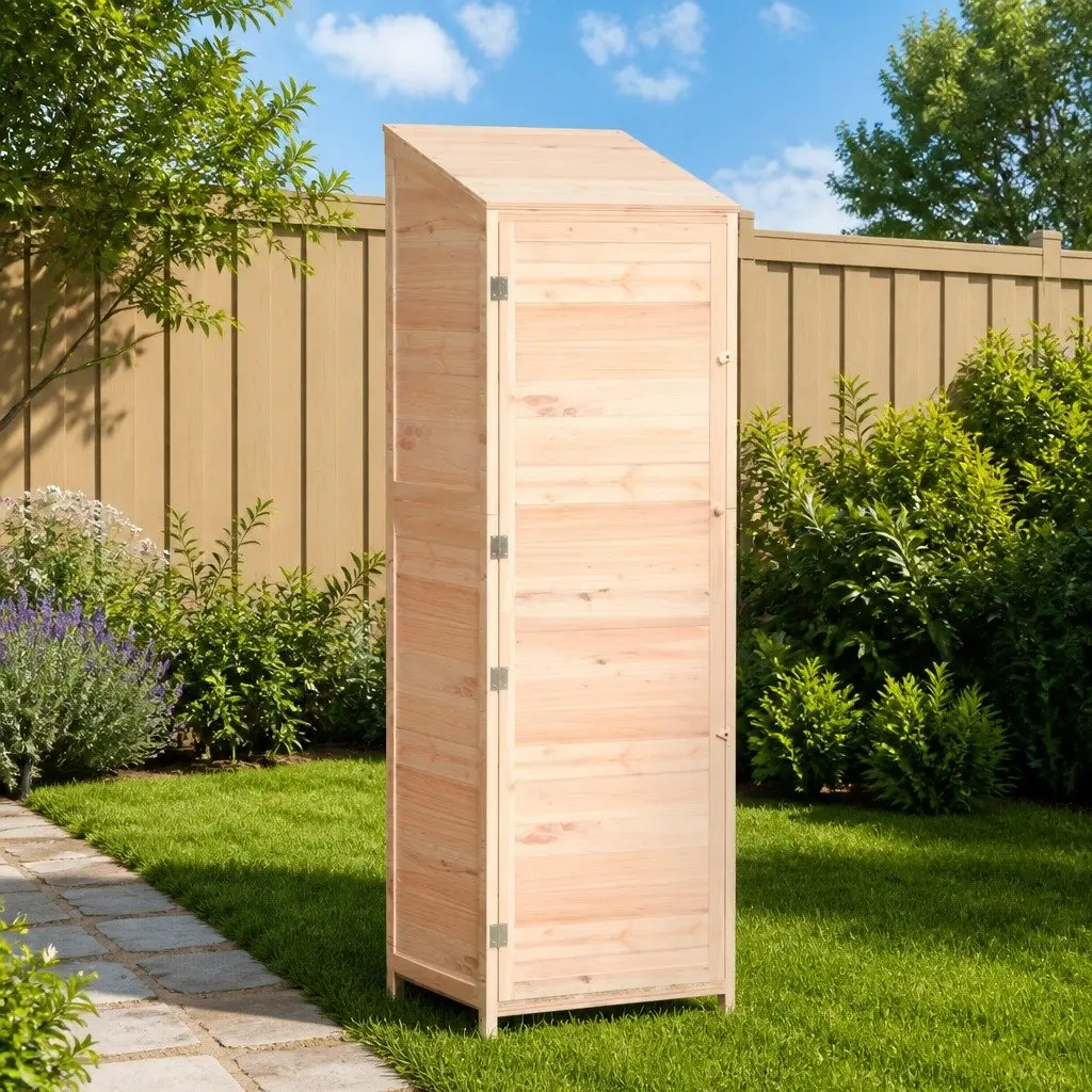 Garden Shed 55x52x174.5cm Solid Wood Fir Outdoor Storage Backyard Tool Shed