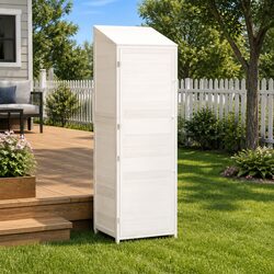 Practical White Garden Shed for Outdoor Needs