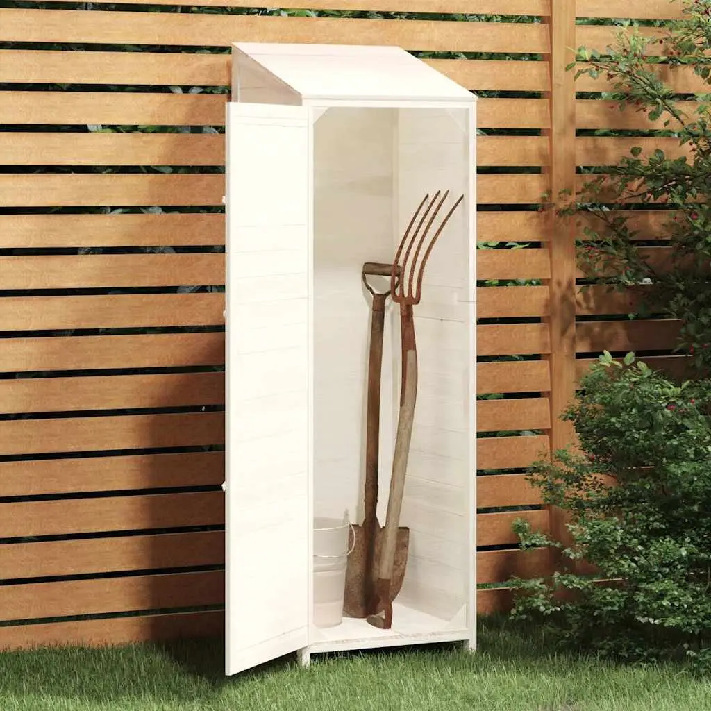 Garden Shed Wooden White Outdoor Storage 55x52x174.5cm