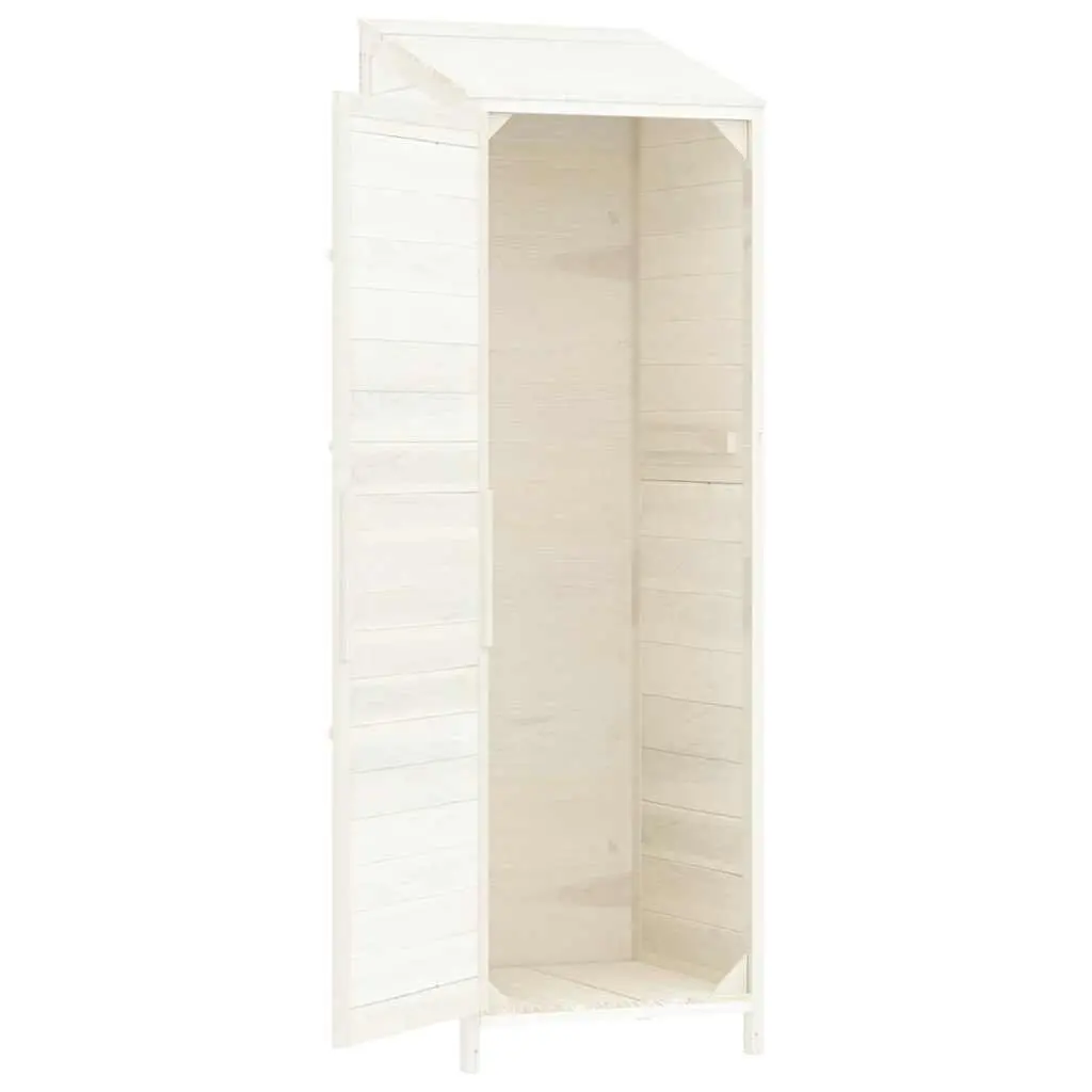 Garden Shed Wooden White Outdoor Storage 55x52x174.5cm