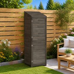 Practical Anthracite Garden Shed - 55x52x174.5 cm