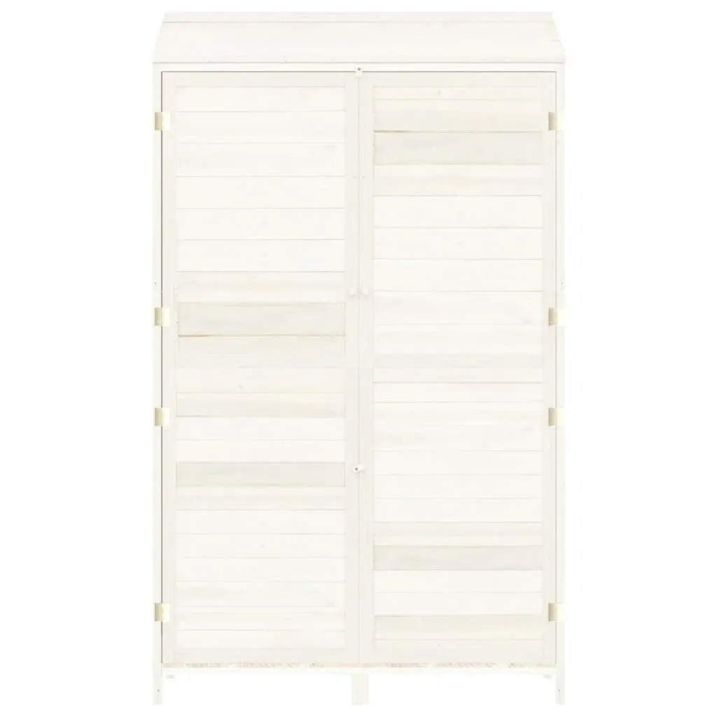Garden Shed Solid Wood Fir 102x52x174.5 cm White Outdoor Storage Structure