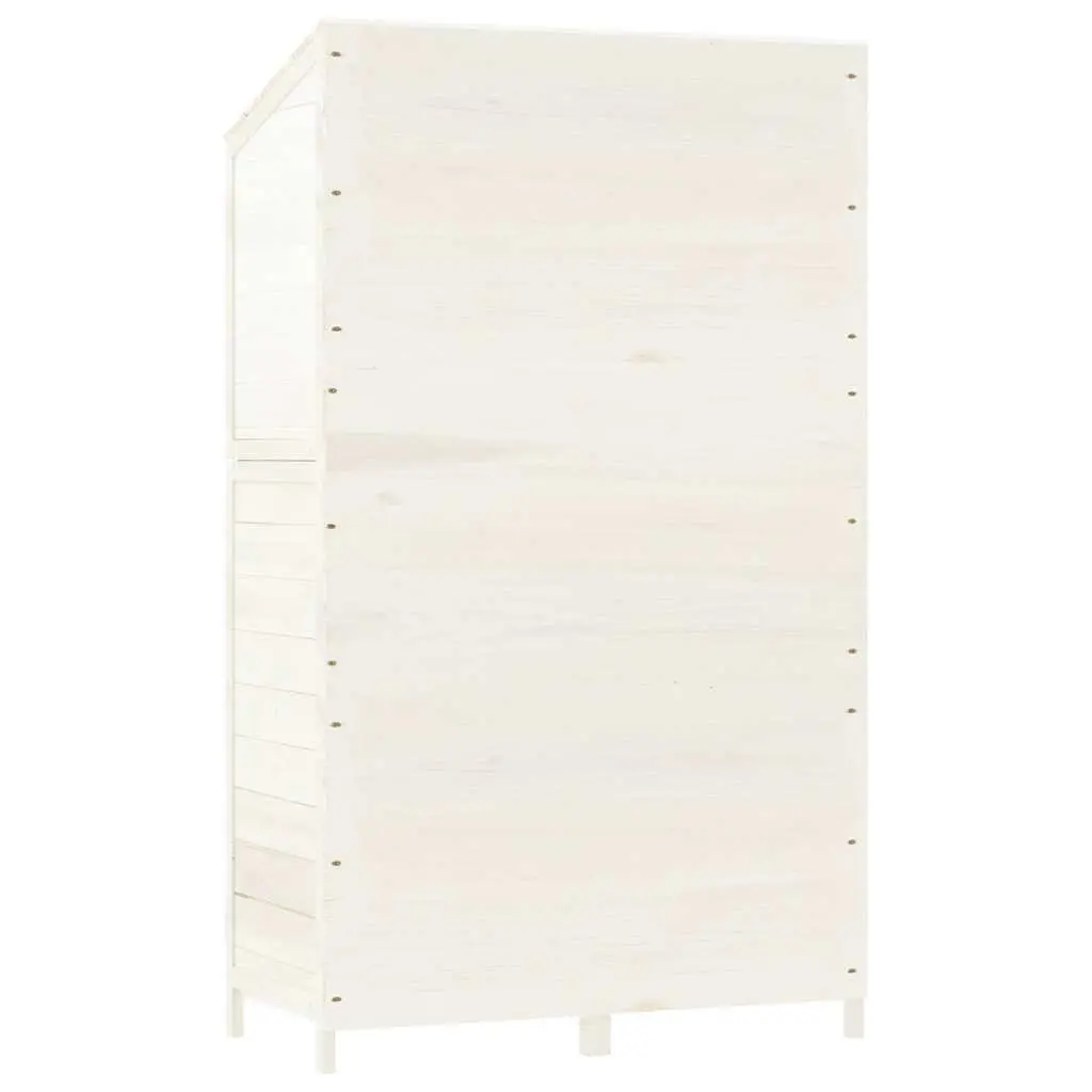 Garden Shed Solid Wood Fir 102x52x174.5 cm White Outdoor Storage Structure