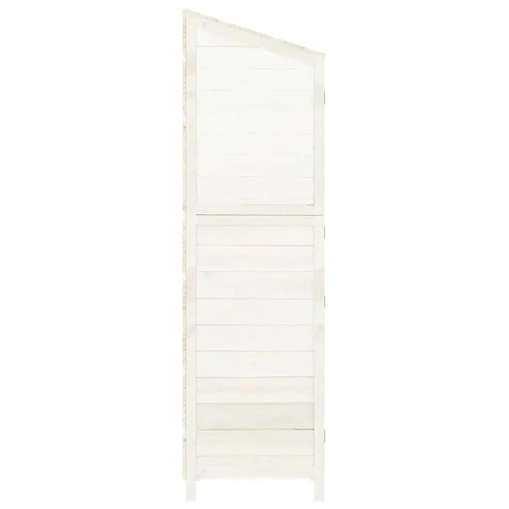 Garden Shed Solid Wood Fir 102x52x174.5 cm White Outdoor Storage Structure