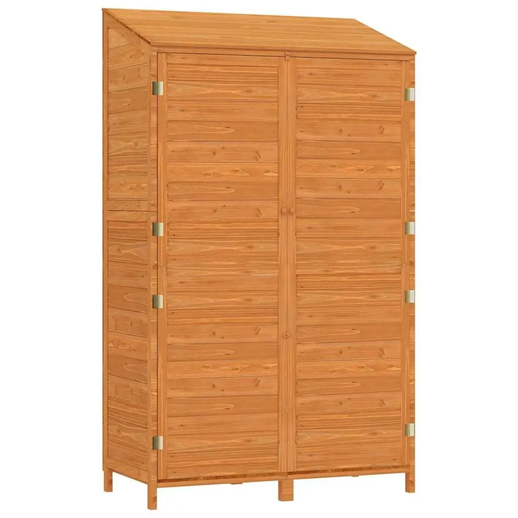 Garden Shed Solid Fir Wood 102x52x174.5cm Brown Outdoor Storage Structure