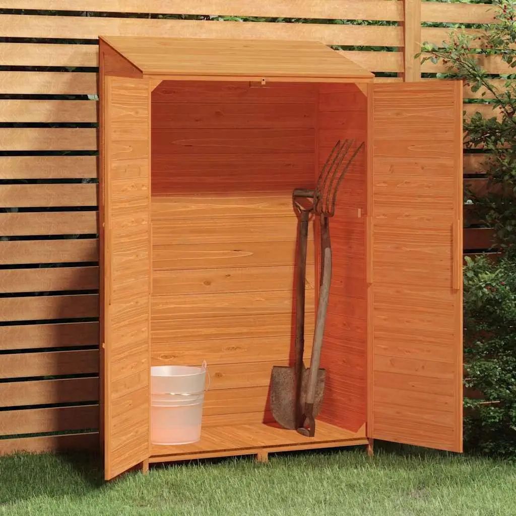 Garden Shed Solid Fir Wood 102x52x174.5cm Brown Outdoor Storage Structure